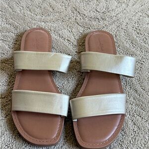 Women's Gold Slide Sandals